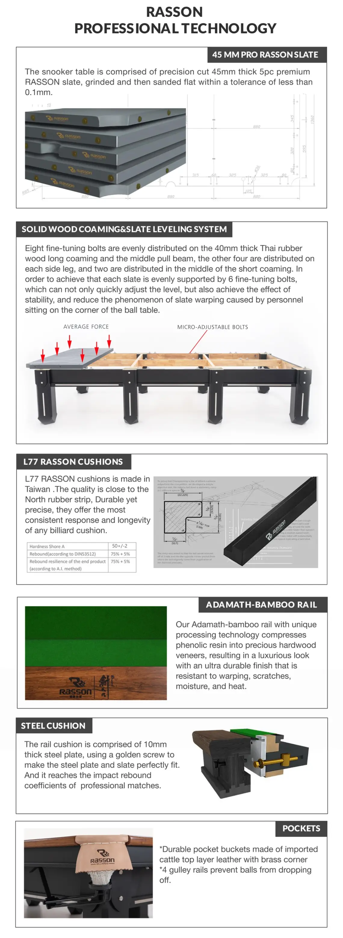 Rasson Sword ii Snooker Table